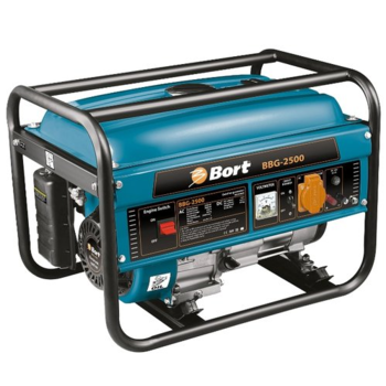 Бензогенератор BORT BBG-2500 4-х тактный (2000W, 2,5 кВт, V-163см3, бак 1,5л, 8,2ч)