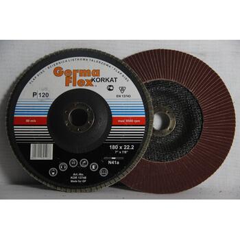 Круг лепестковый тарельчатый d180/22,2 А120 (плоский) (корунд)