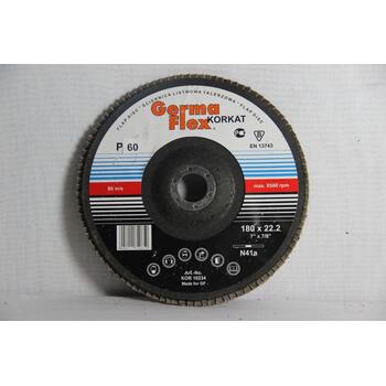 Круг лепестковый тарельчатый d180/22,2 А60 (плоский) (корунд)