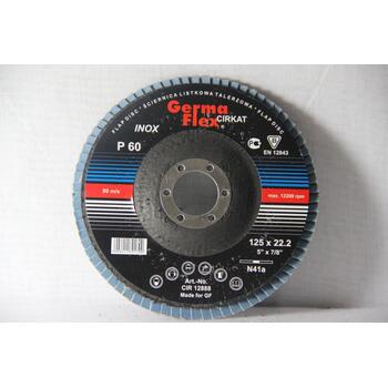 Круг лепестковый тарельчатый d125/22,2 Р60 (плоский) (цирконий)