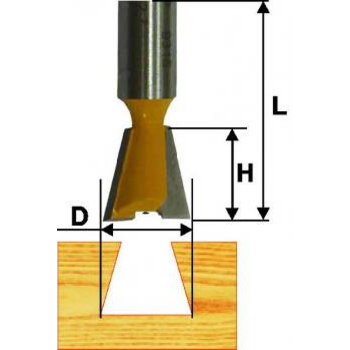 Фреза пазовая конструкционная d12.7*Н13*14°*8 (ласточкин хвост)