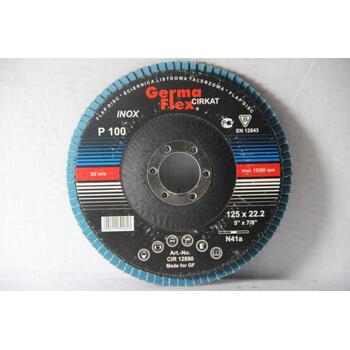 Круг лепестковый тарельчатый d125/22,2 Р100 (плоский) (цирконий)