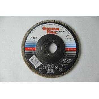 Круг лепестковый тарельчатый d115/22,2 А120 (плоский) (корунд)