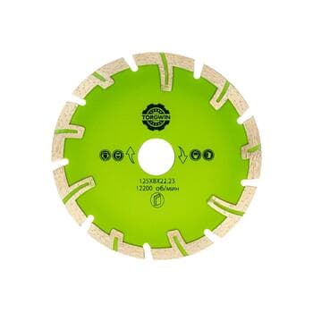 Алмазный диск TORGWIN d230/8/22.23 турбо-сегмент (с защитными зубьями)